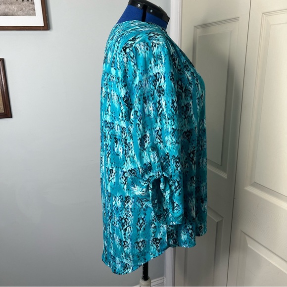 Womens Blue 3/4 sleeve shirt Faded Glory plus size 2XL f - Picture 3 of 8